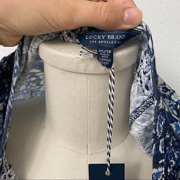 NWT Lucky Brand Floral Paisley Boho Top - Picture 9 of 11